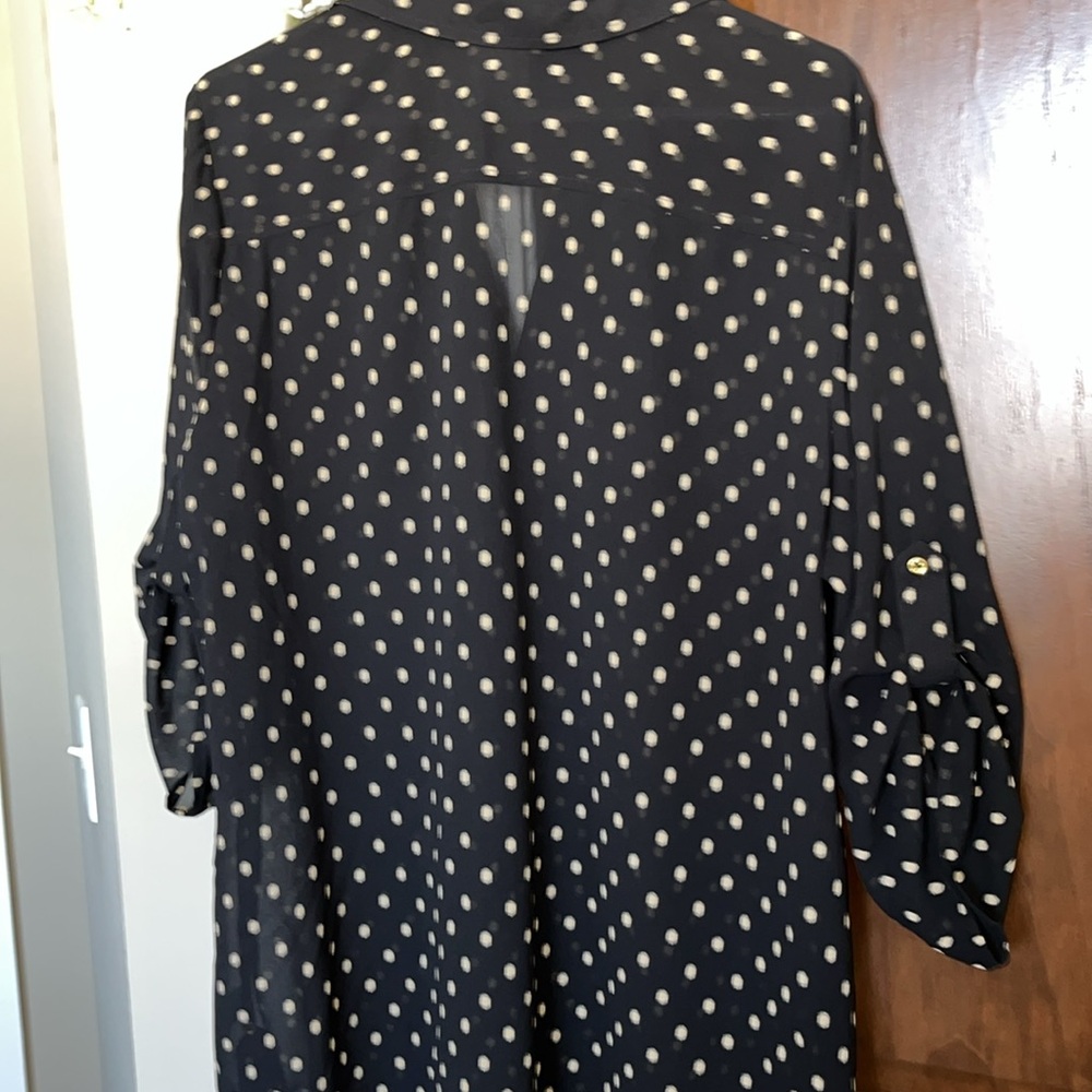 Dressbarn Woman’s Sheer Polka Dot Blouse - Picture 5 of 6